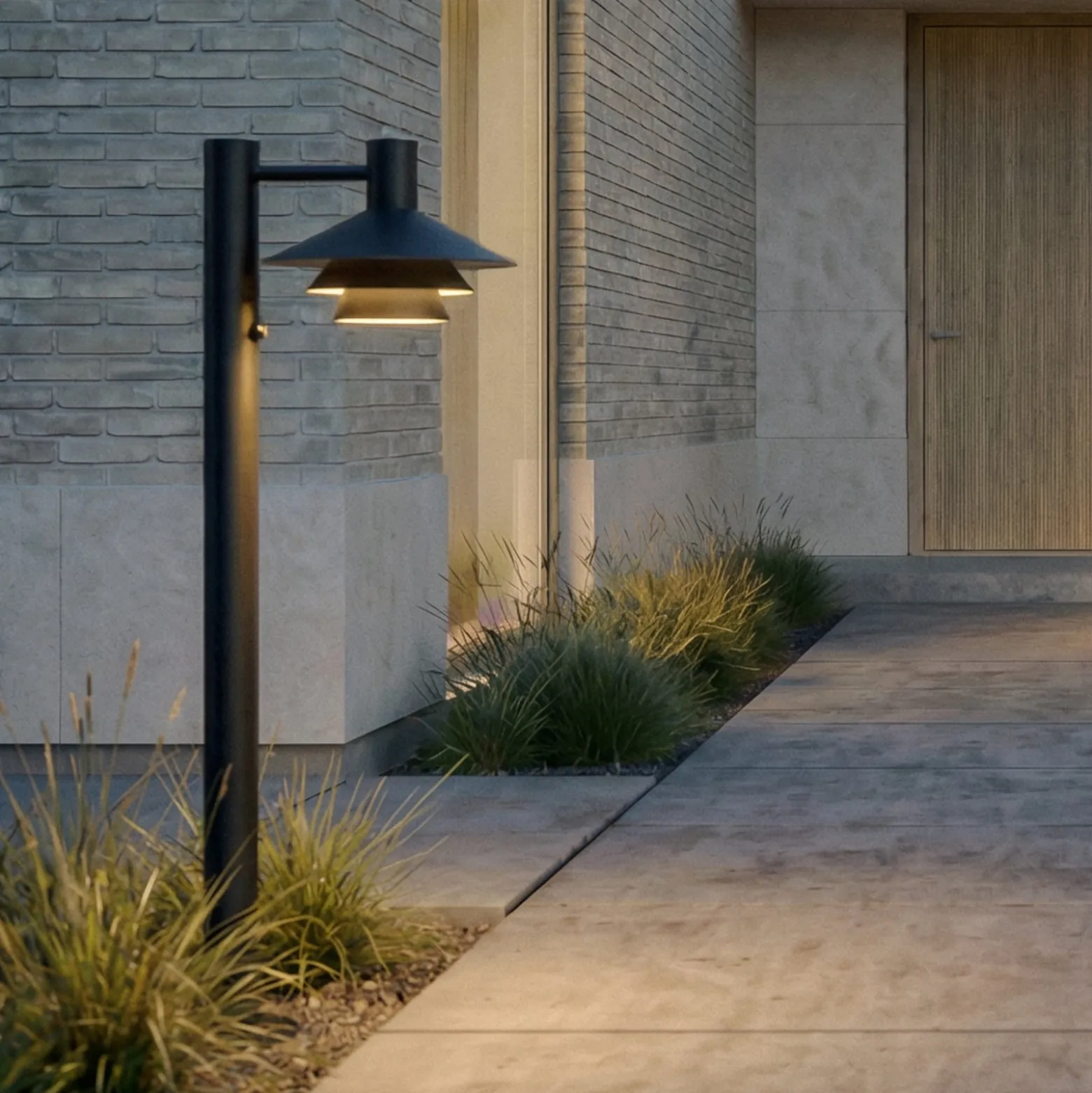 Lucande LED-Wegeleuchte Montaro, 100 cm, anthrazit, Sensor