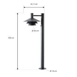 Lucande LED-Wegeleuchte Montaro, 100 cm, anthrazit, Sensor