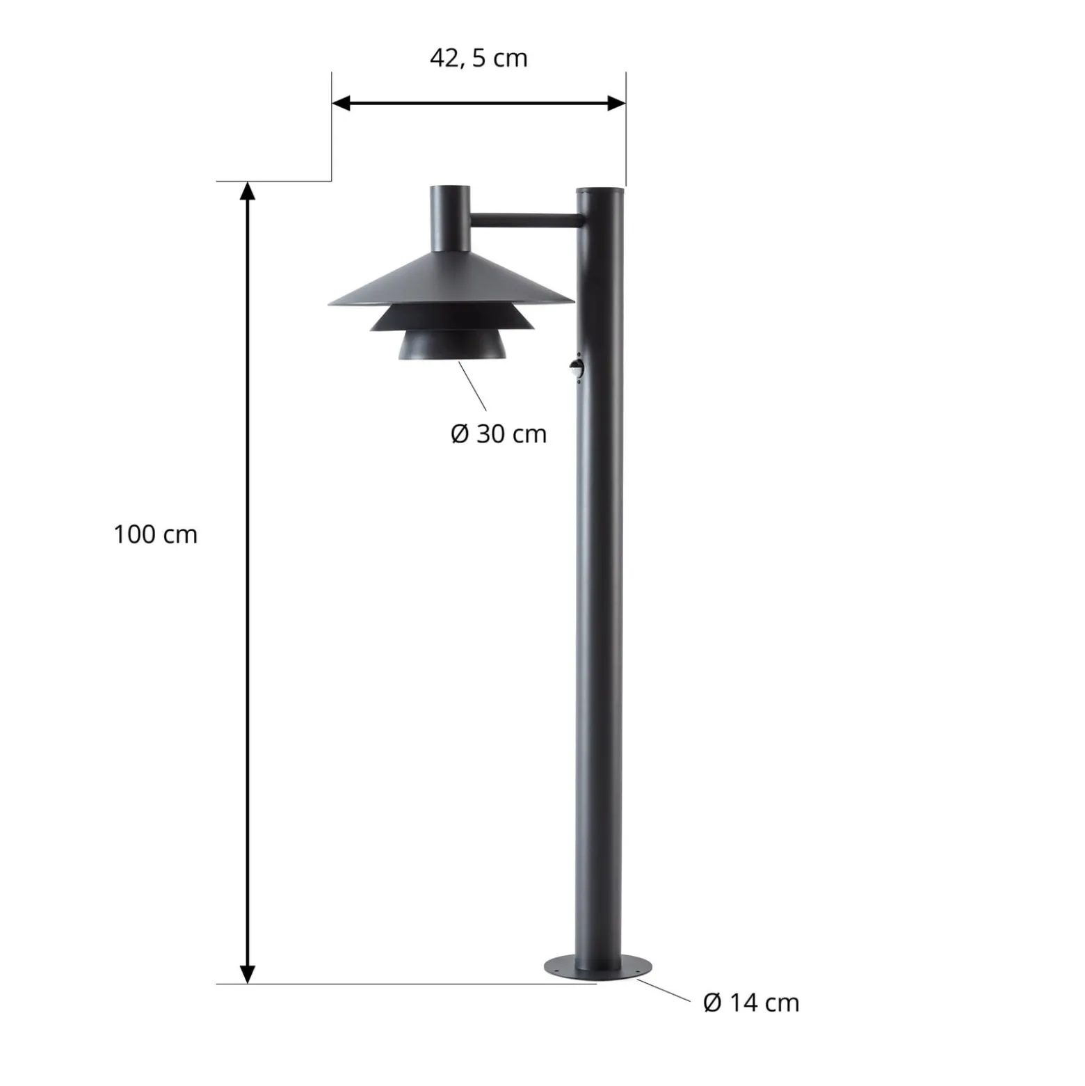 Lucande LED-Wegeleuchte Montaro, 100 cm, anthrazit, Sensor