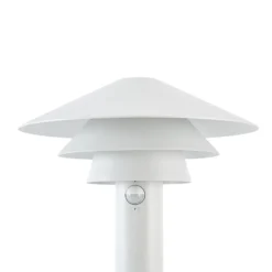 Lucande LED-Wegeleuchte Montaro, 110 cm, weiß, Sensor
