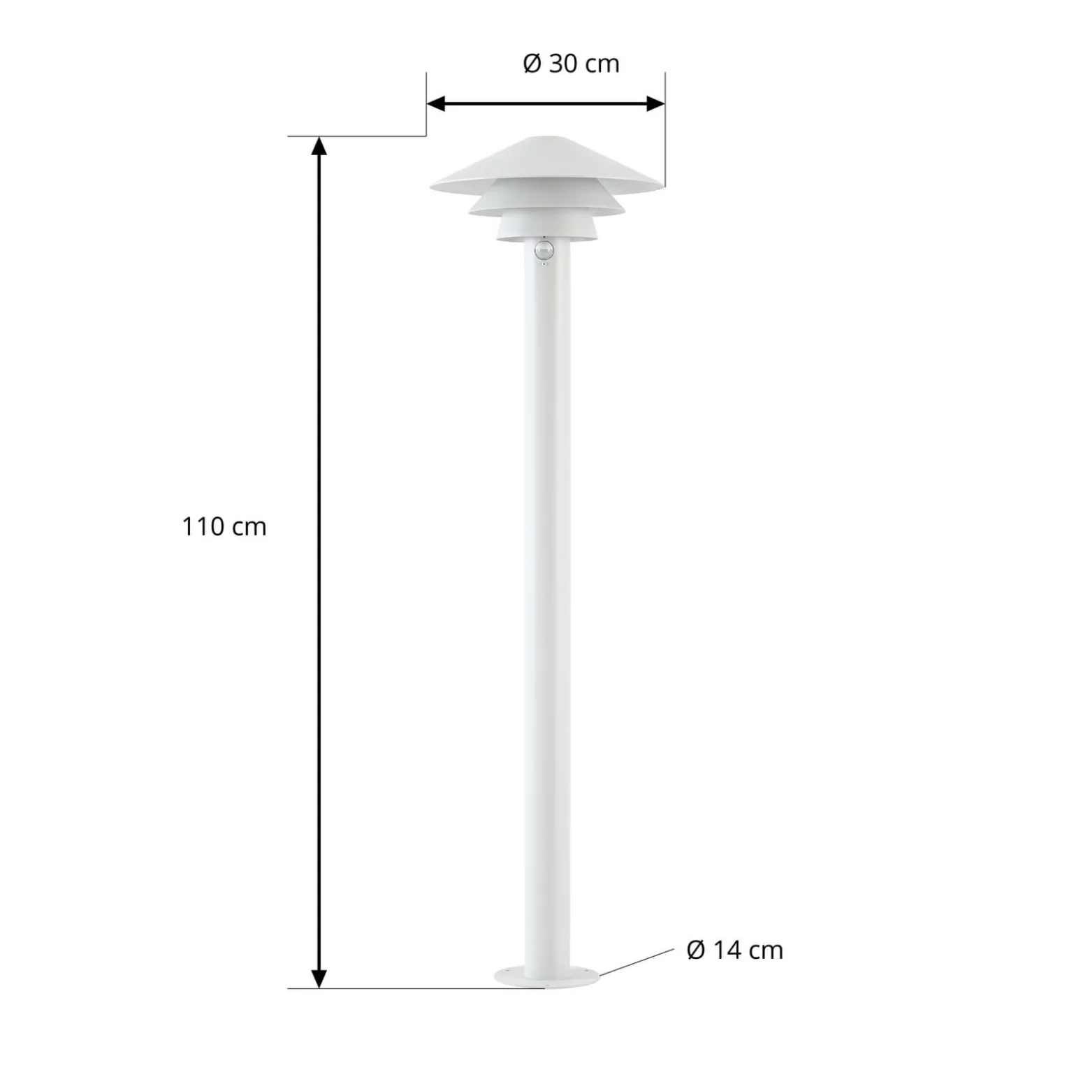 Lucande LED-Wegeleuchte Montaro, 110 cm, weiß, Sensor