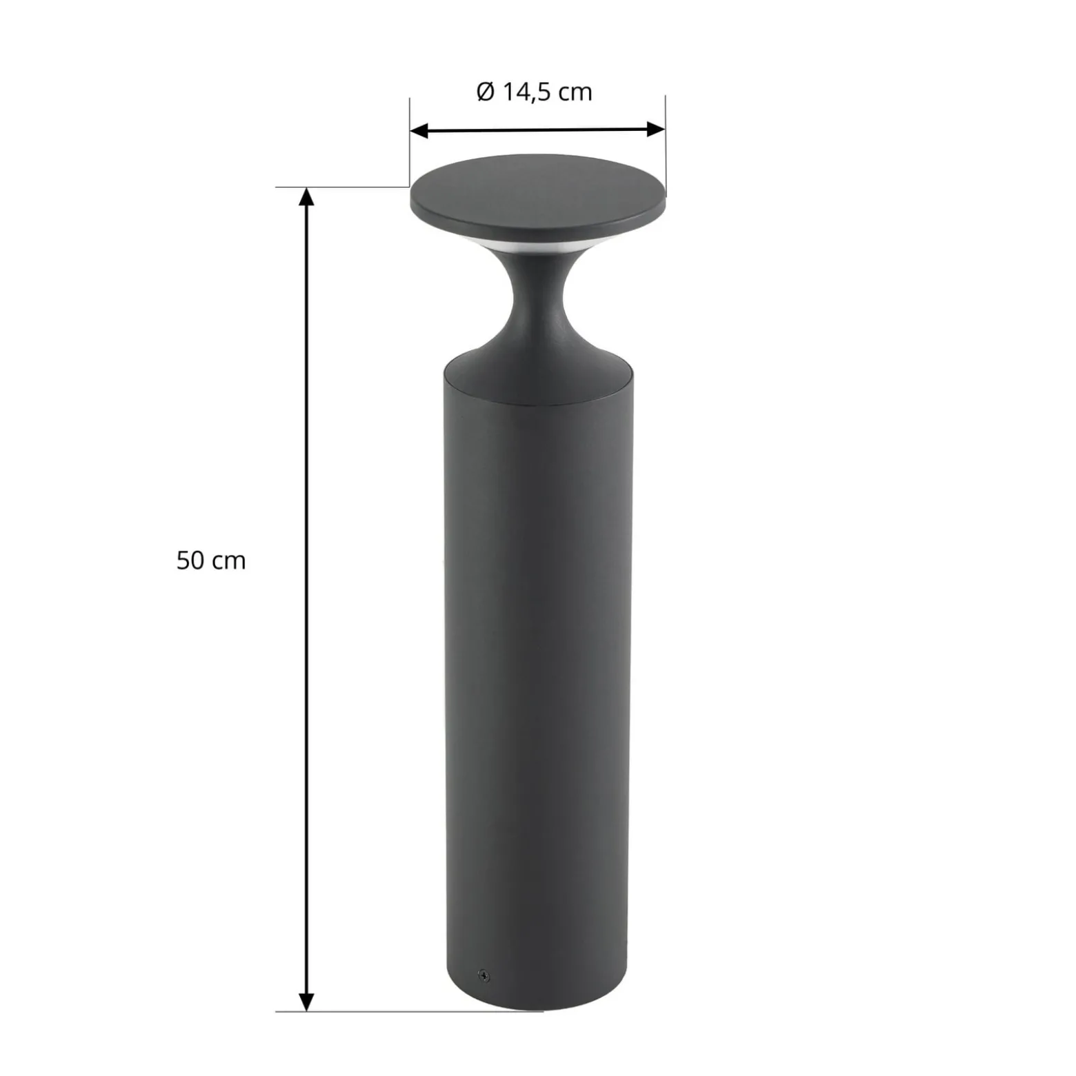 Lucande LED-Wegeleuchte Navor, Höhe 50 cm, schwarz, IP65