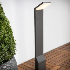 Lucande LED-Wegeleuchte Nevio, 60 cm, anthrazit, Metall