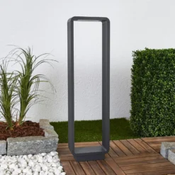 Lucande LED-Wegeleuchte Ninon, 80 cm, anthrazit, Metall