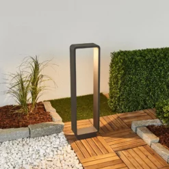 Lucande LED-Wegeleuchte Ninon, 80 cm, anthrazit, Metall