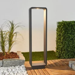 Lucande LED-Wegeleuchte Ninon, 80 cm, anthrazit, Metall