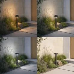Lucande LED-Wegeleuchte Nirella, 60 cm, schwarz, CCT, IP65