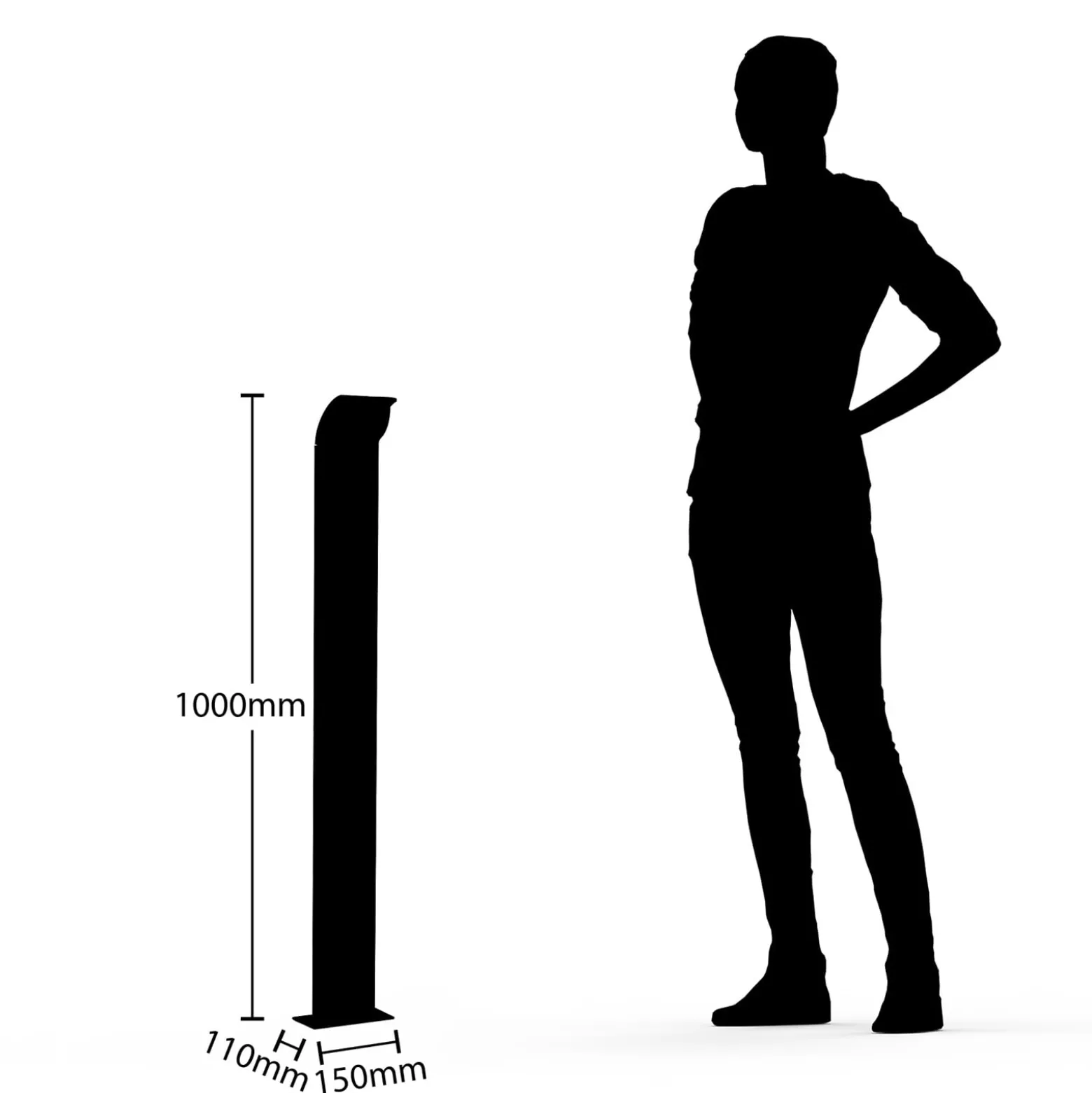 Lucande LED-Wegeleuchte Tinna, 100 cm, anthrazit, IP65
