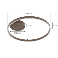 Lucande Smart LED-Deckenleuchte Moise, kaffee, CCT, Tuya