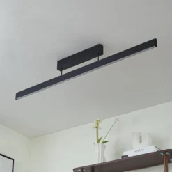Lucande Smart-LED-Deckenleuchte Mylosh, schwarz, CCT, Tuya