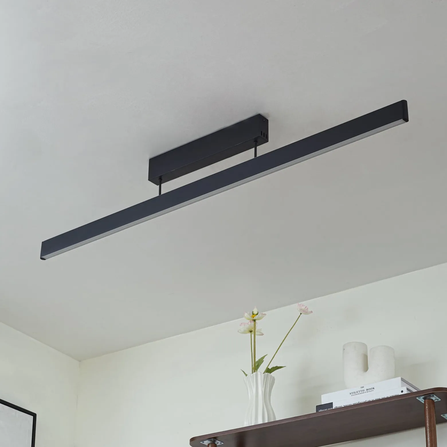 Lucande Smart-LED-Deckenleuchte Mylosh, schwarz, CCT, Tuya