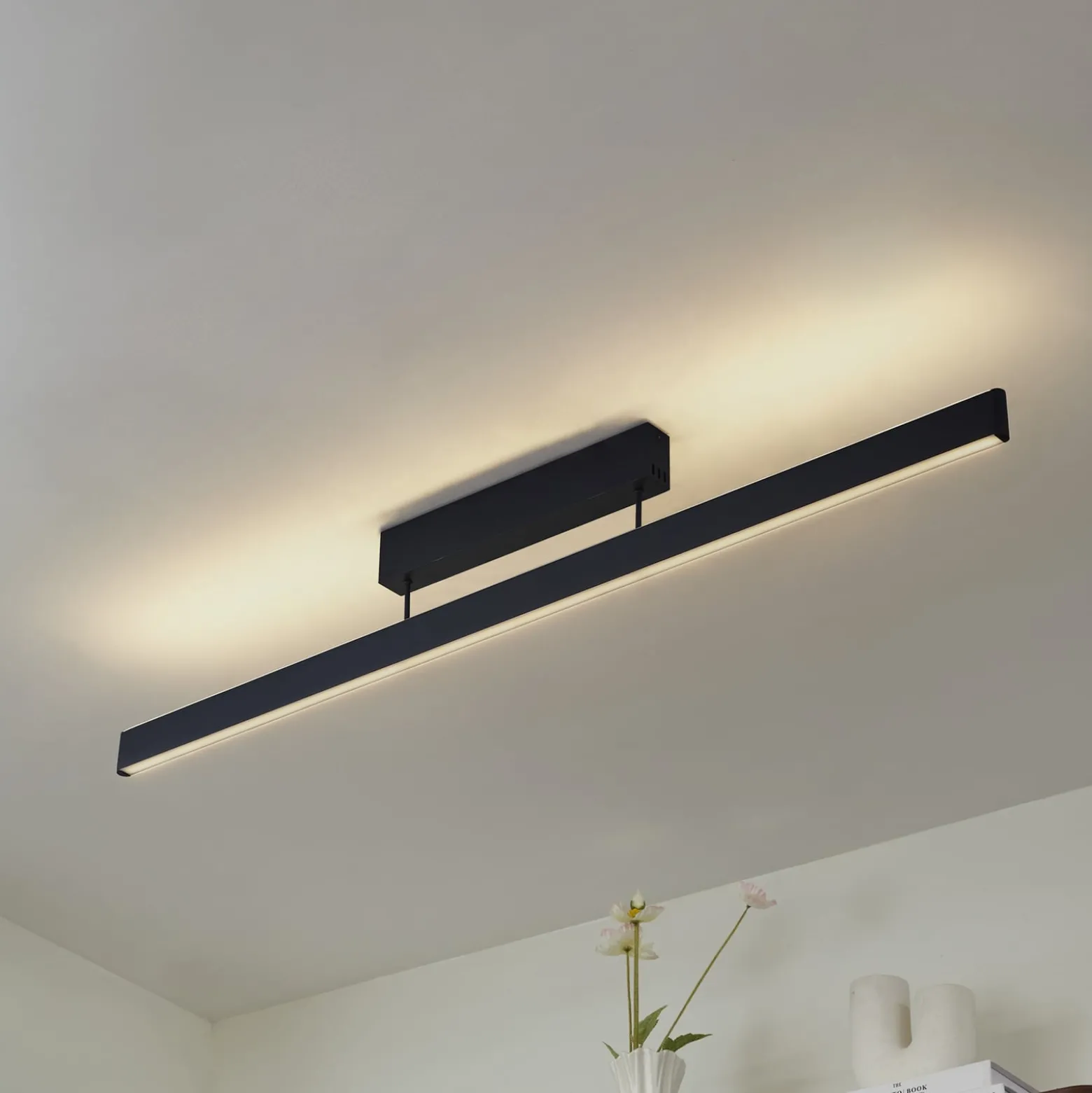 Lucande Smart-LED-Deckenleuchte Mylosh, schwarz, CCT, Tuya