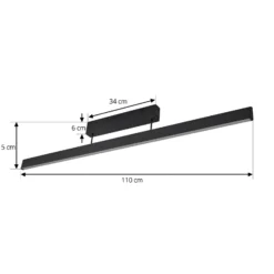 Lucande Smart-LED-Deckenleuchte Mylosh, schwarz, CCT, Tuya