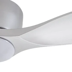Lucande Smart LED-Deckenventilator Moneno, silber, DC, Tuya