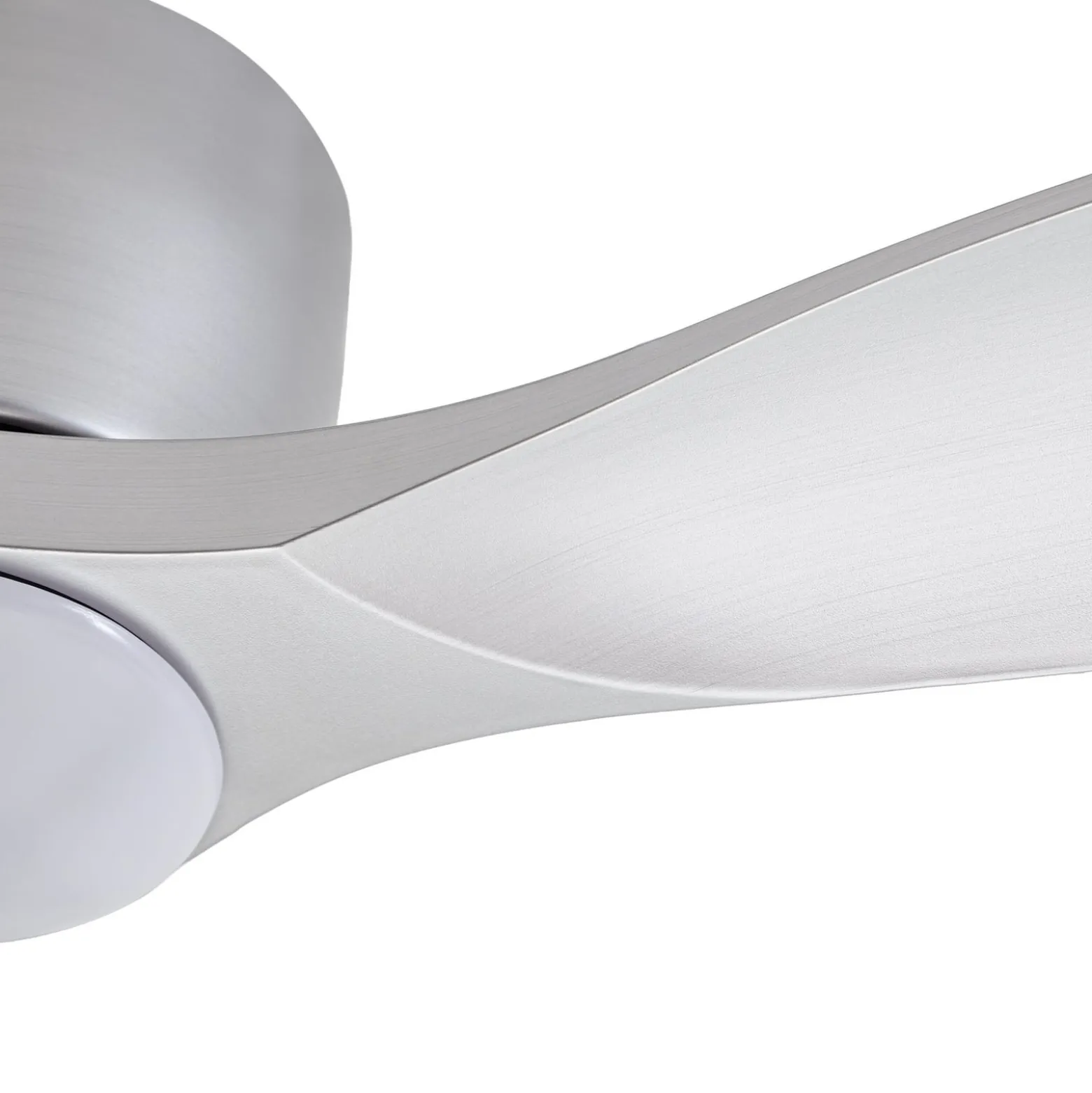 Lucande Smart LED-Deckenventilator Moneno, silber, DC, Tuya