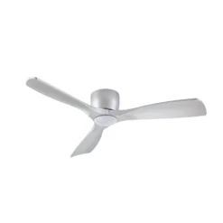 Lucande Smart LED-Deckenventilator Moneno, silber, DC, Tuya