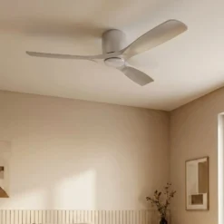 Lucande Smart LED-Deckenventilator Moneno, silber, DC, Tuya