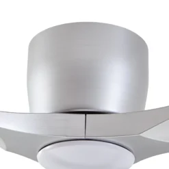 Lucande Smart LED-Deckenventilator Moneno, silber, DC, Tuya