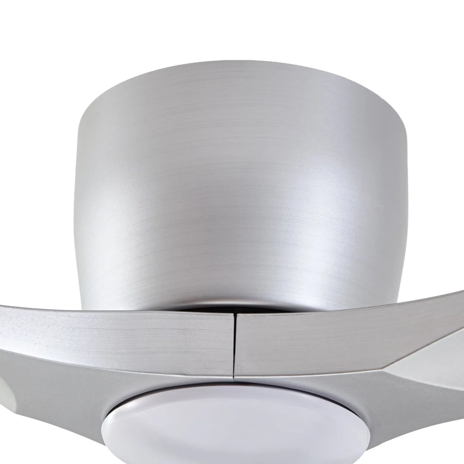 Lucande Smart LED-Deckenventilator Moneno, silber, DC, Tuya