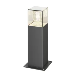 Lucande Sockelleuchte Keke, Höhe 30 cm, anthrazit, Aluminium