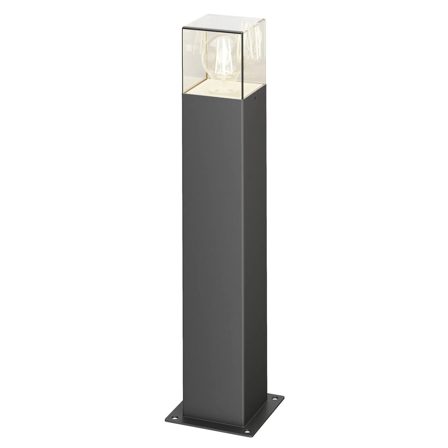 Lucande Sockelleuchte Keke, Höhe 50 cm, anthrazit, Aluminium
