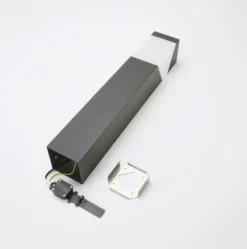 Lucande Sockelleuchte Kiran, 60 cm, grau, Metall, IP44, E27