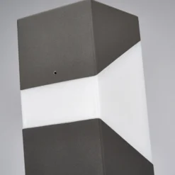 Lucande Sockelleuchte Kiran, 60 cm, Sensor, grau, IP44, E27