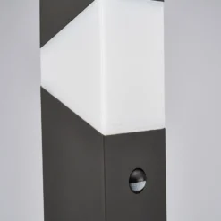 Lucande Sockelleuchte Kiran, 60 cm, Sensor, grau, IP44, E27