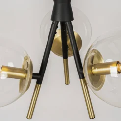 Lucande Sotiana Hängelampe, 3-fl., rund, messing