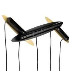 Lucande Thamila Hängeleuchte, schwarz, gold, Eisen