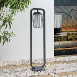 Lucande Wegeleuchte Chandan, 90 cm, anthrazit, Aluminium