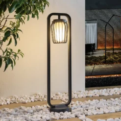 Lucande Wegeleuchte Chandan, 90 cm, anthrazit, Aluminium