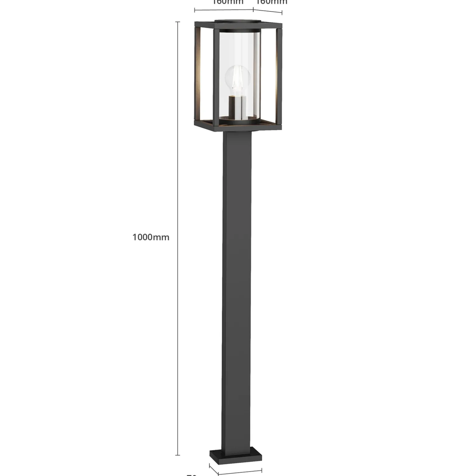 Lucande Wegeleuchte Ferda, 100 cm, anthrazit, IP44