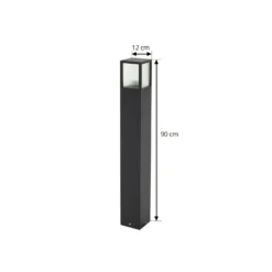 Lucande Wegeleuchte Klemens, 90 cm, schwarz, Metall, IP54