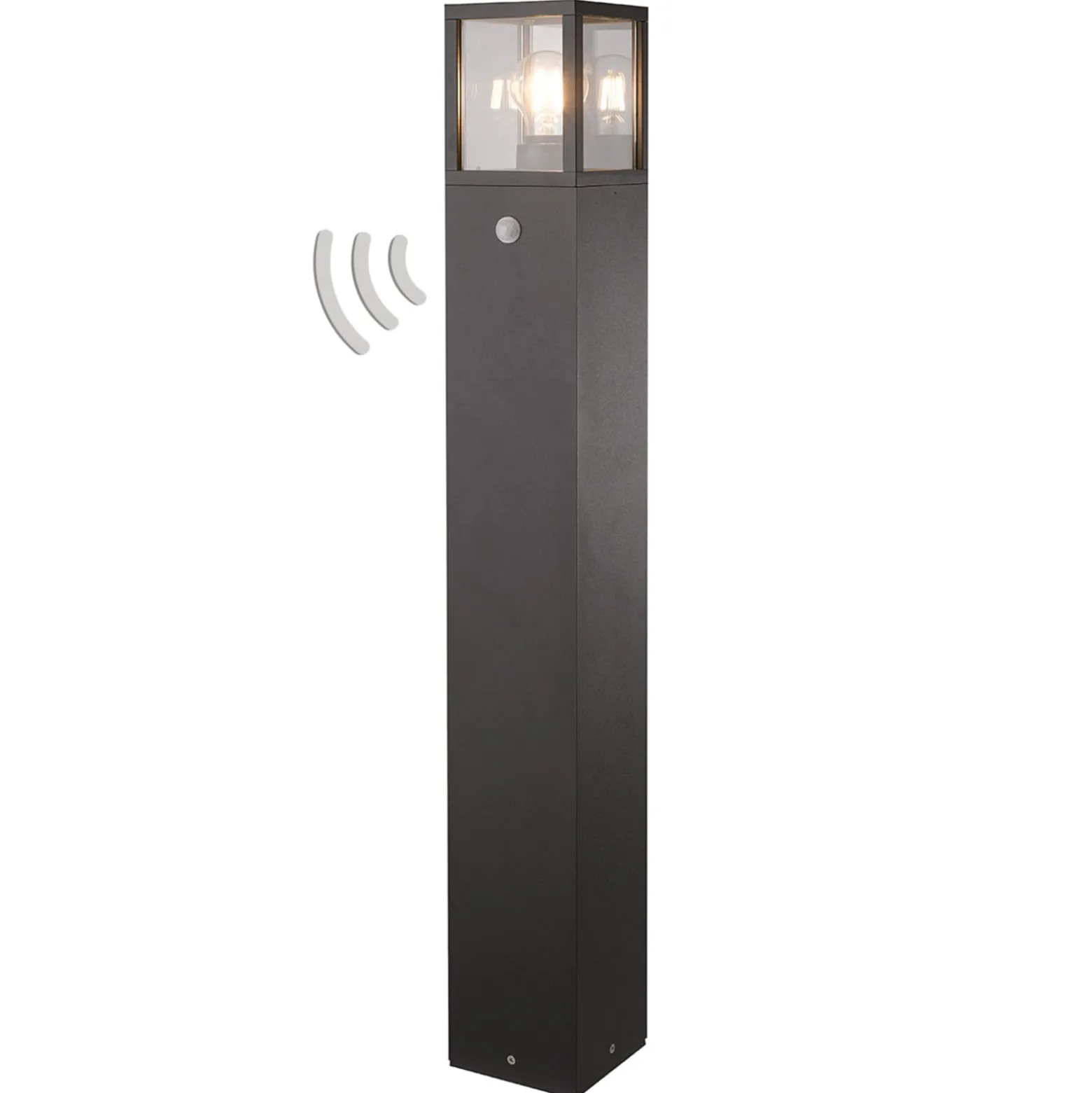 Lucande Wegeleuchte Klemens, 90 cm, Sensor, anthrazit, E27