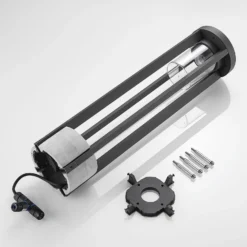 Lucande Wegeleuchte Overa, grau, Metall, 68 cm, IP44, E27
