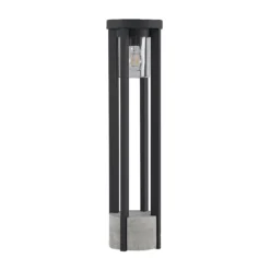 Lucande Wegeleuchte Overa, grau, Metall, 68 cm, IP44, E27