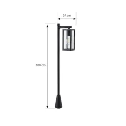 Lucande Wegeleuchte Siveta, 100 cm hoch, schwarz, E27, IP65