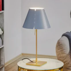 Luceplan Costanzina Tischlampe messing betongrau