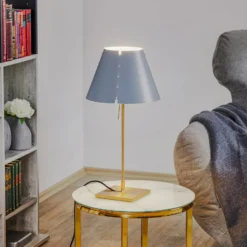 Luceplan Costanzina Tischlampe messing betongrau
