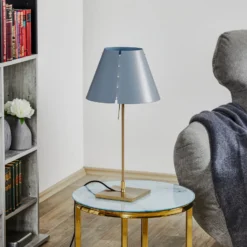 Luceplan Costanzina Tischlampe messing betongrau