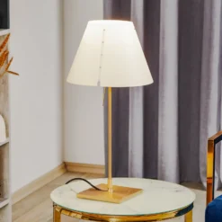 Luceplan Costanzina Tischlampe messing weiß