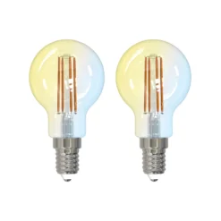 LUUMR Smart LED-Tropfenlampe 2er-Set E14 4,2W CCT klar Tuya