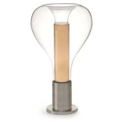 LZF Eris LED-Tischlampe Glas aluminium/buche