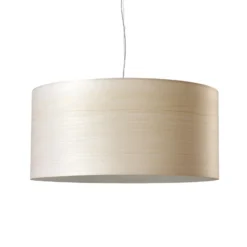 LZF LED-Hängelampe Gea, elfenbeinfarben, Ø 42 cm, Holz