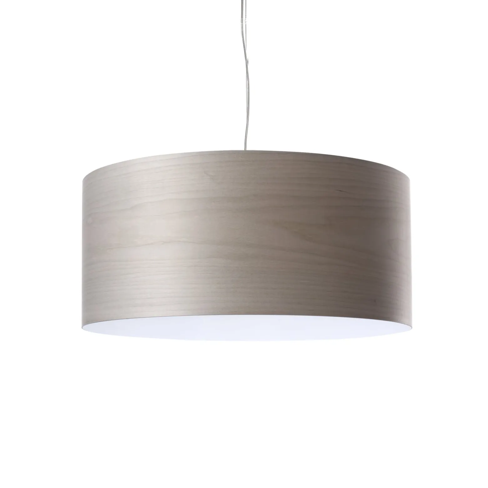LZF LED-Hängelampe Gea, grau, Ø 42 cm, Holz