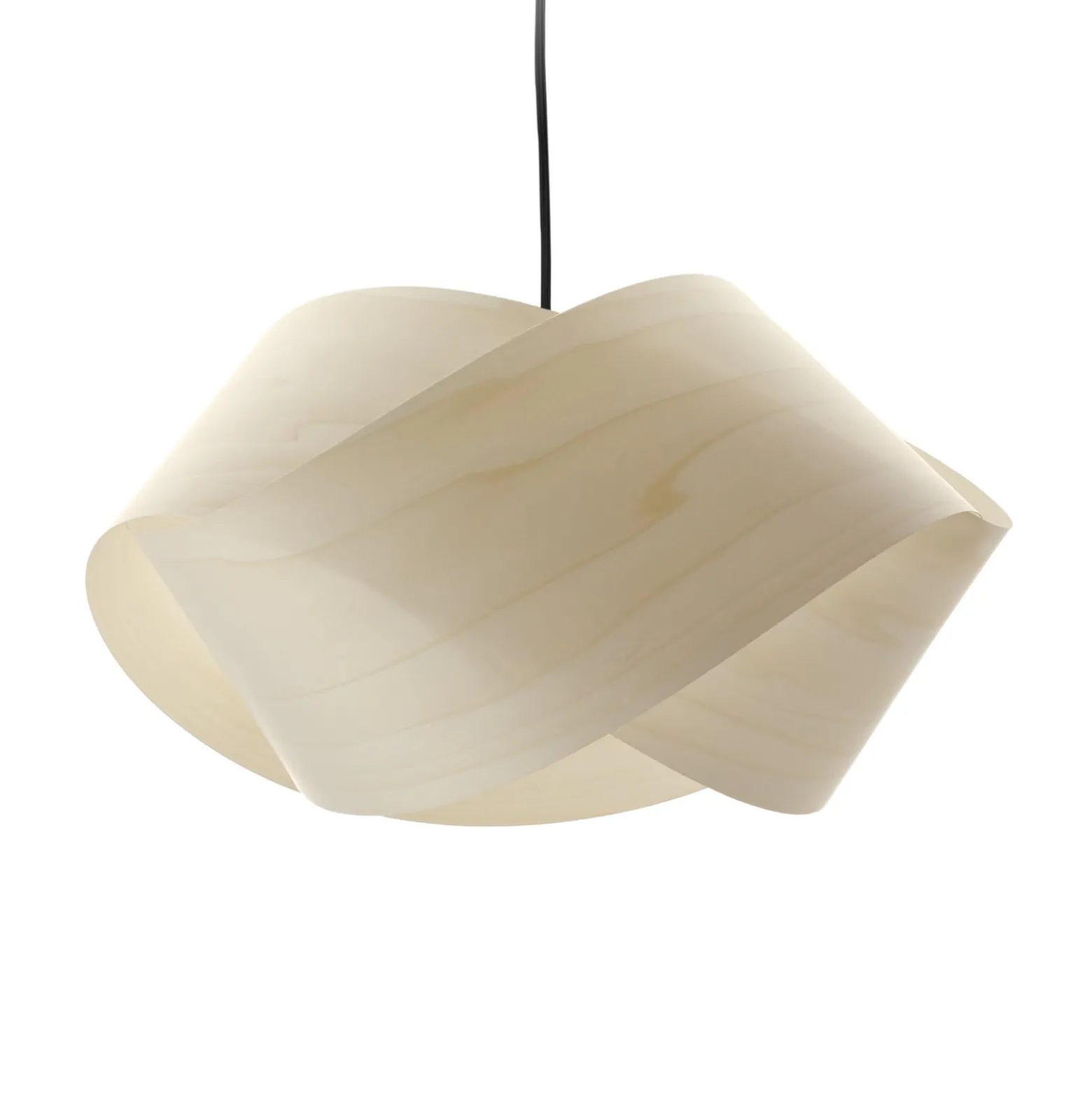 LZF Pendellampe Nut, elfenbein-/nickelfarben, Länge 42 cm