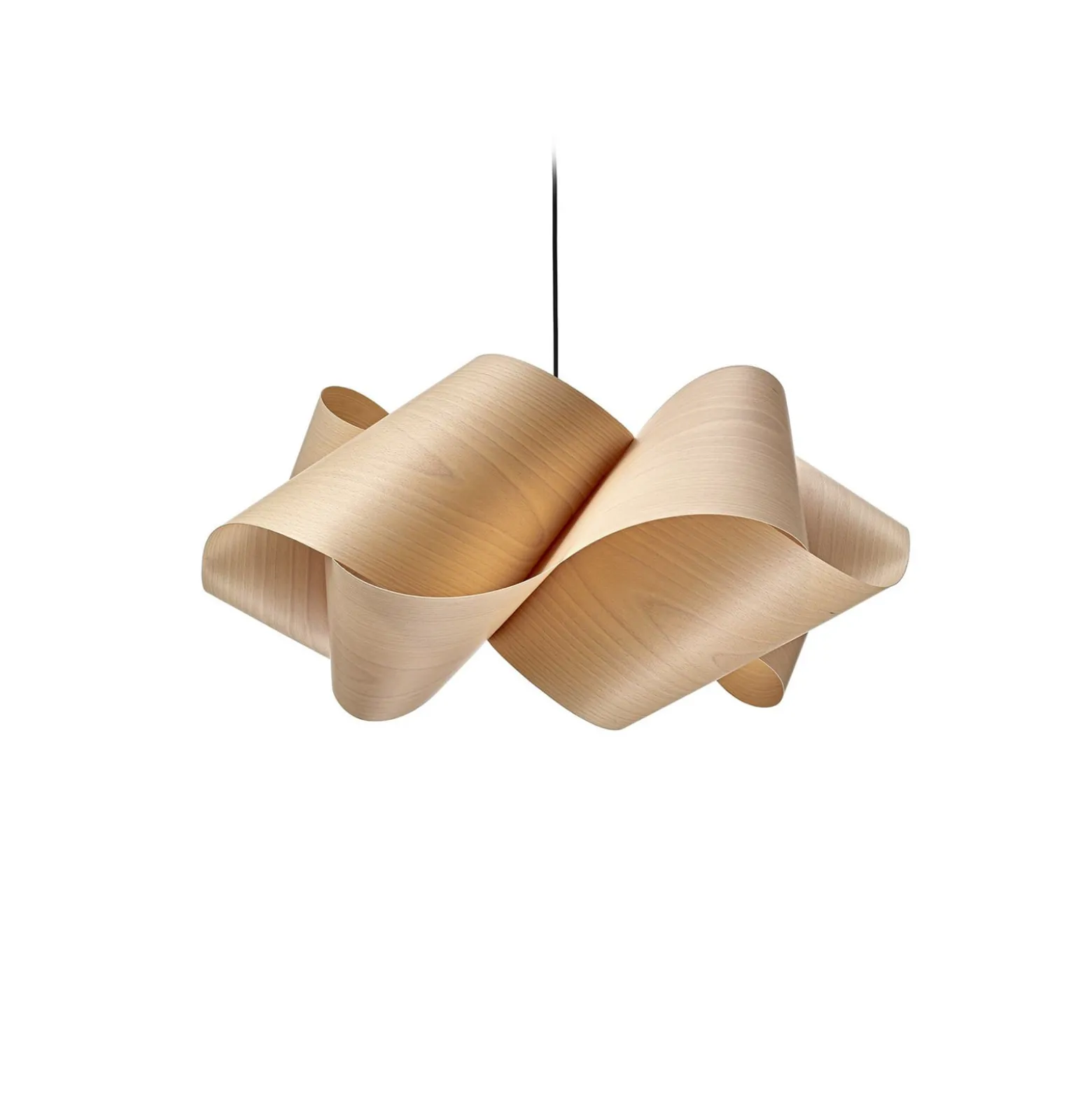 LZF Swirl Hängeleuchte, buche natur, Ø 75 cm, Holzfurnier