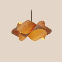 LZF Swirl Hängeleuchte, buche natur, Ø 75 cm, Holzfurnier