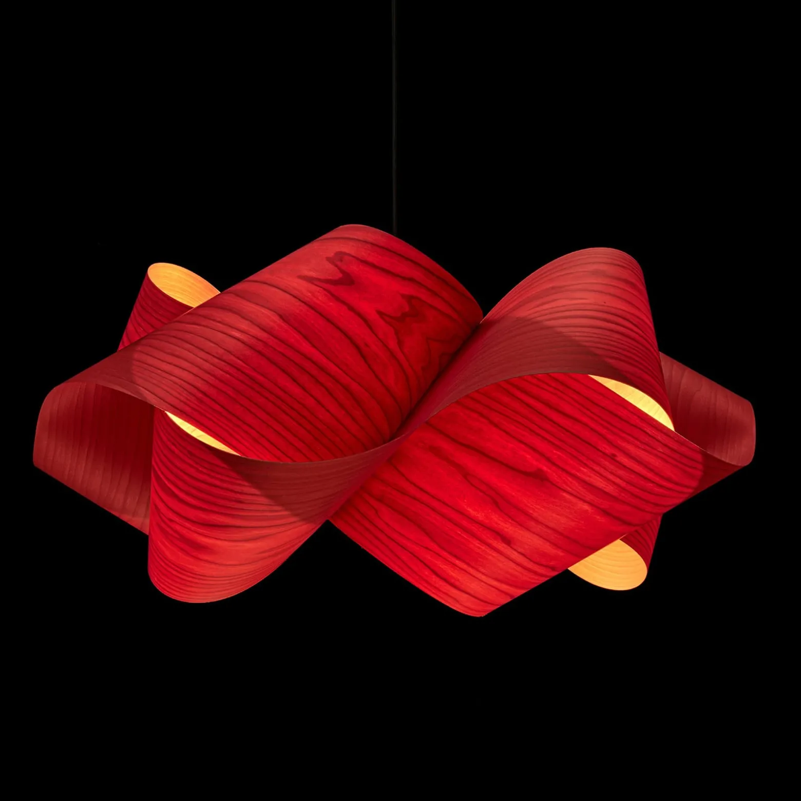 LZF Swirl Pendel, Kabel schwarz Ø 54cm rot